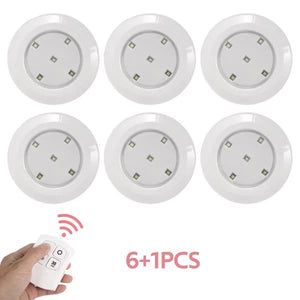 6 LED Light Set with Remote - Warm White for Cabinets & Displays - Factory Direct Shop