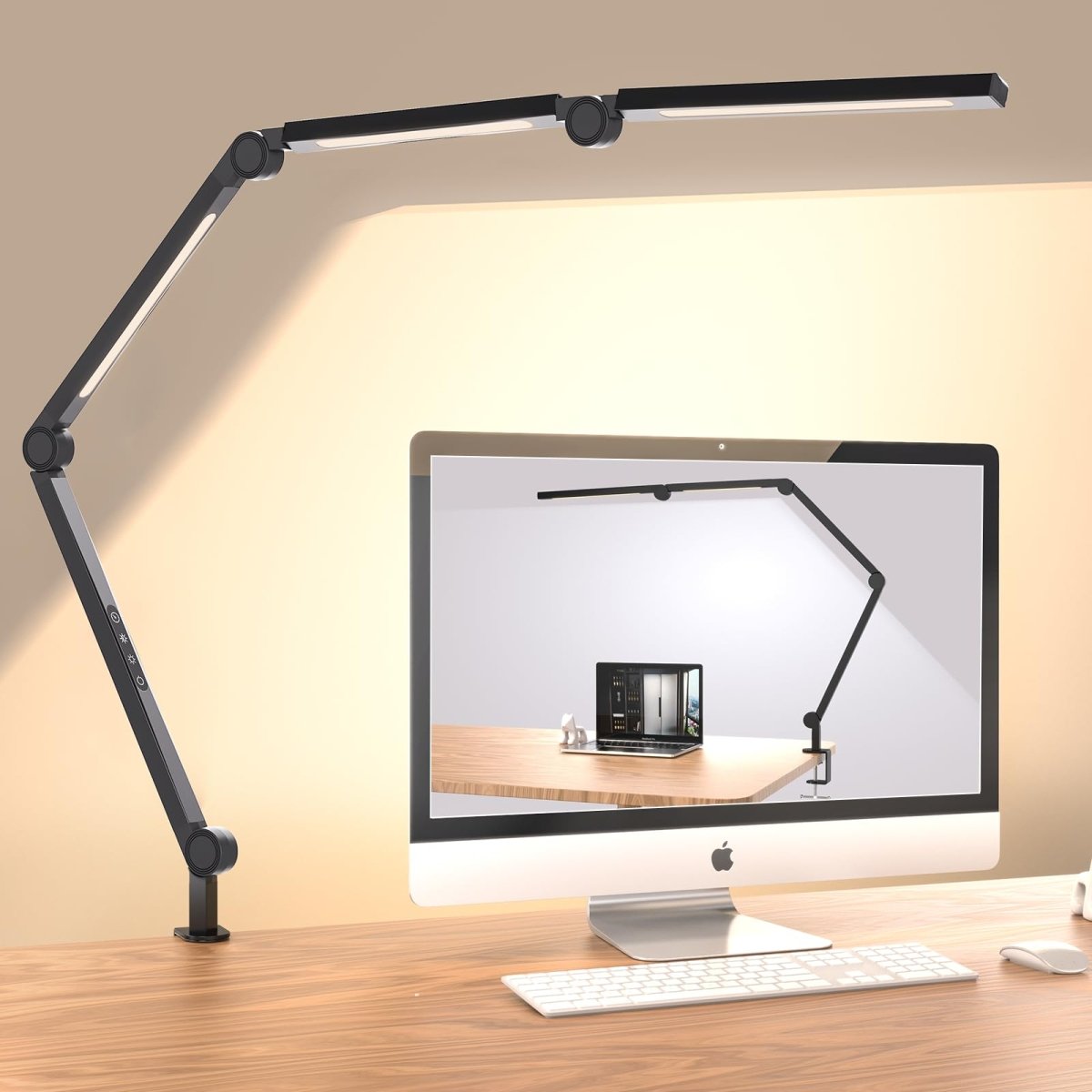 LED Desk Lamp,Foldable Table Lamp for Computer and Desktop,Flexible Clamp on Desk Lamps,Black Portable Desk Lamp for Home Office Reading,Working,Computer Desk,Study Lamp for Kids - Factory Direct Shop