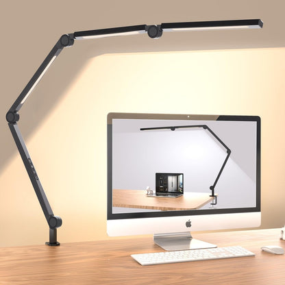 LED Desk Lamp,Foldable Table Lamp for Computer and Desktop,Flexible Clamp on Desk Lamps,Black Portable Desk Lamp for Home Office Reading,Working,Computer Desk,Study Lamp for Kids - Factory Direct Shop