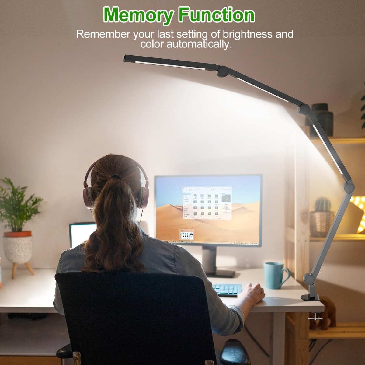 LED Desk Lamp,Foldable Table Lamp for Computer and Desktop,Flexible Clamp on Desk Lamps,Black Portable Desk Lamp for Home Office Reading,Working,Computer Desk,Study Lamp for Kids - Factory Direct Shop