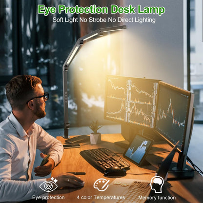 LED Desk Lamp,Foldable Table Lamp for Computer and Desktop,Flexible Clamp on Desk Lamps,Black Portable Desk Lamp for Home Office Reading,Working,Computer Desk,Study Lamp for Kids - Factory Direct Shop