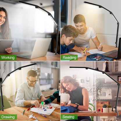 LED Desk Lamp,Foldable Table Lamp for Computer and Desktop,Flexible Clamp on Desk Lamps,Black Portable Desk Lamp for Home Office Reading,Working,Computer Desk,Study Lamp for Kids - Factory Direct Shop