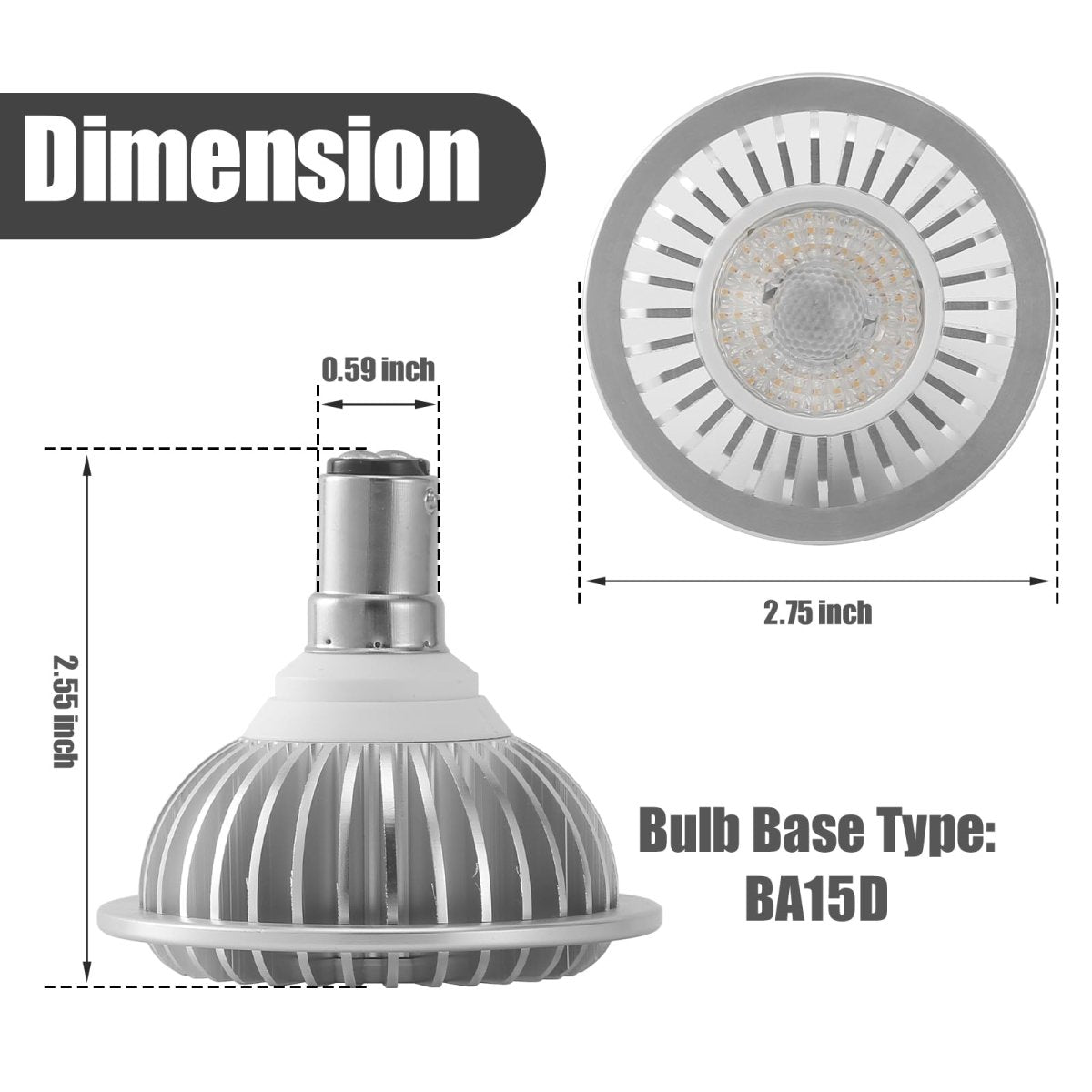 AR70 LED Light Bulb BA15D B15 Base, AC/DC12V Input, 7W 500lm for Home Household Commercial Lighting, 50W Halogen Lamp Replacement(Natural White,4 Pack) - Factory Direct Shop
