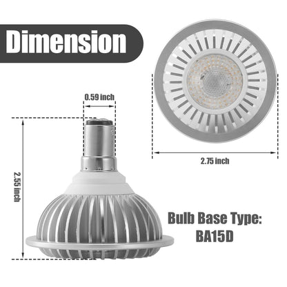 AR70 LED Light Bulb BA15D B15 Base, AC/DC12V Input, 7W 500lm for Home Household Commercial Lighting, 50W Halogen Lamp Replacement(Natural White,4 Pack) - Factory Direct Shop