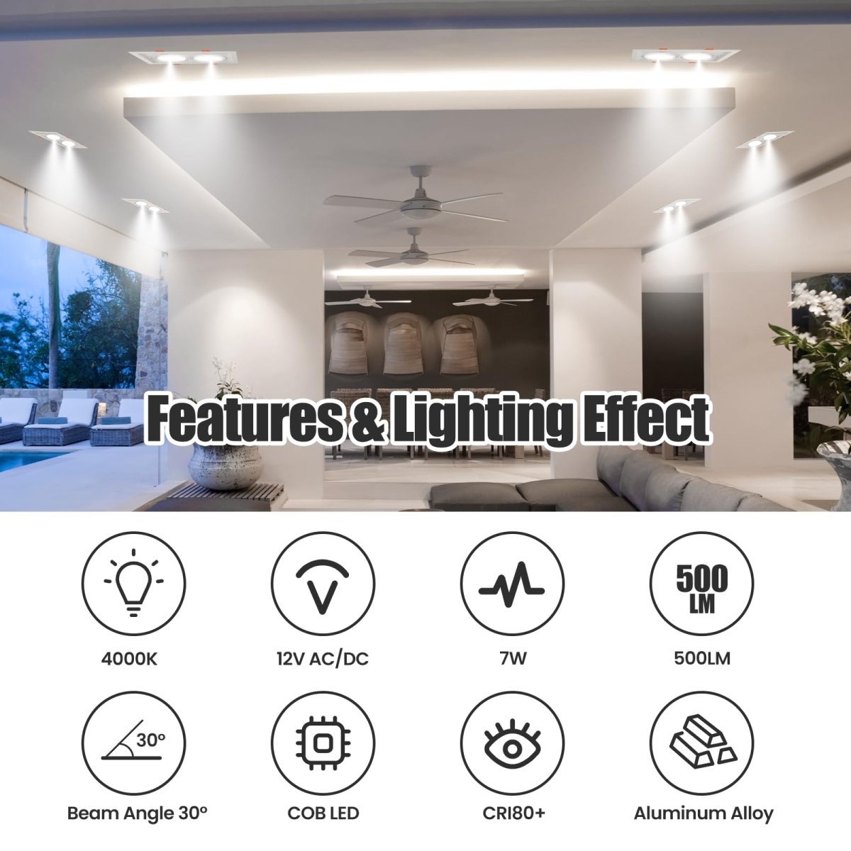 AR70 LED Light Bulb BA15D B15 Base, AC/DC12V Input, 7W 500lm for Home Household Commercial Lighting, 50W Halogen Lamp Replacement(Natural White,4 Pack) - Factory Direct Shop