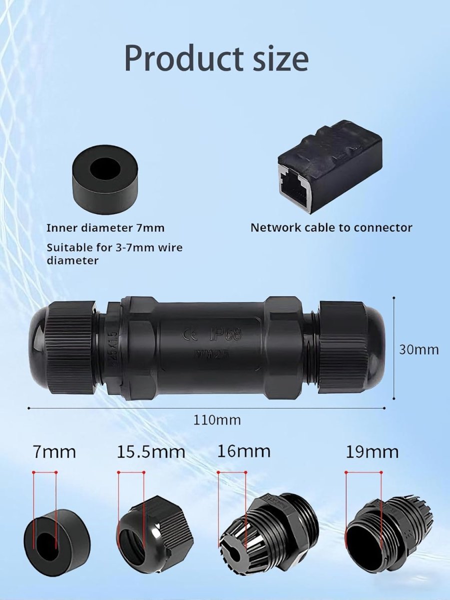 Starlink Coupler for Starlink Cable/Cat7/Cat6/Cat5E/Cat5 Network LAN Cable Extender IP68 Waterproof (PoE Supported) - Factory Direct Shop