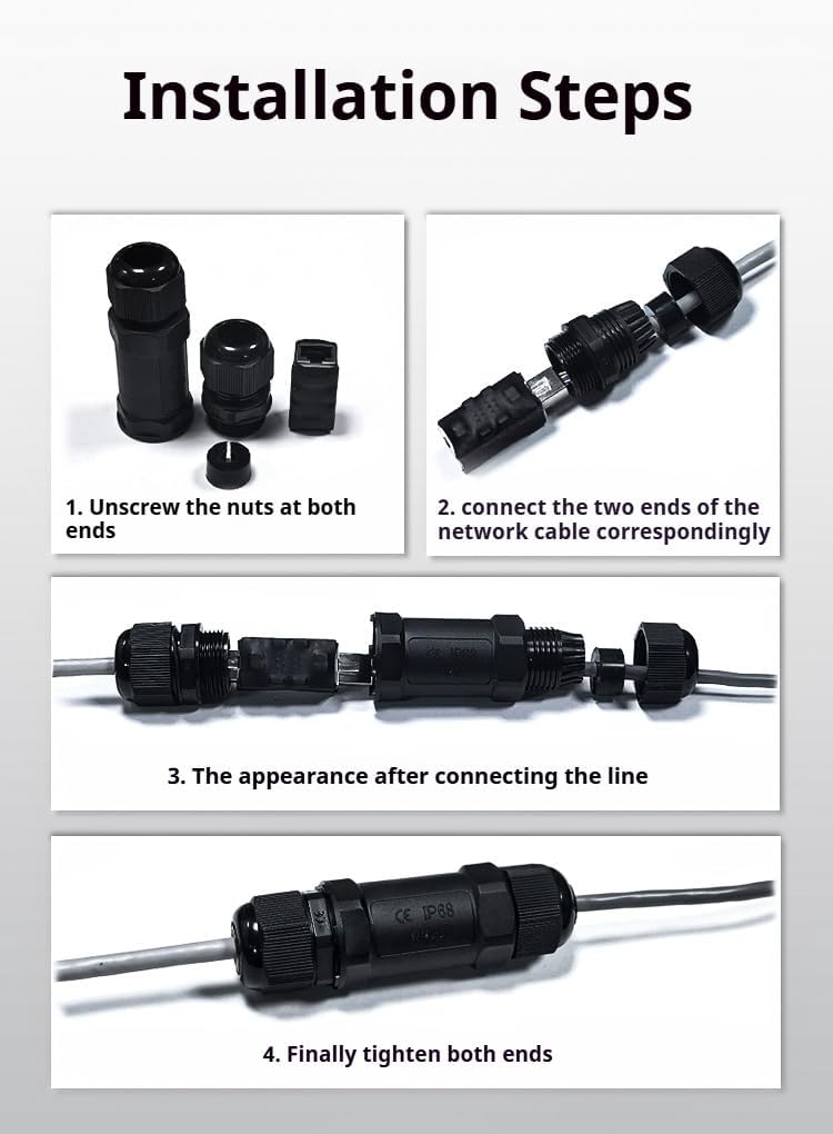 Starlink Coupler for Starlink Cable/Cat7/Cat6/Cat5E/Cat5 Network LAN Cable Extender IP68 Waterproof (PoE Supported) - Factory Direct Shop