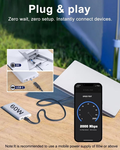 Starlink Mini Power Cable 3.3FT USB - C to DC5521 - Factory Direct Shop
