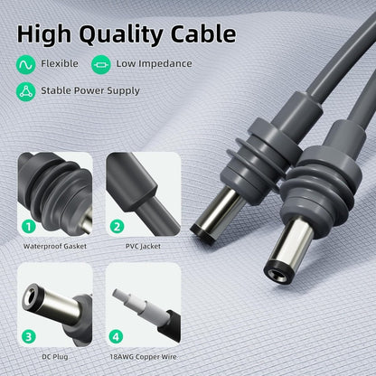 Starlink Mini Power Cable 18AWG - 5521 DC to DC - 65.5FT - Factory Direct Shop