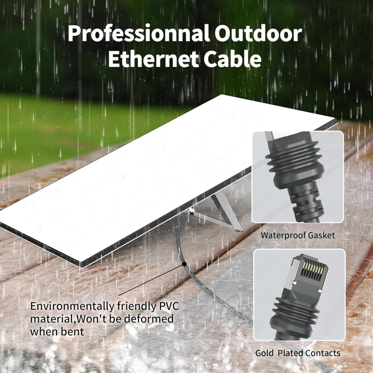 Starlink Gen 3 Ethernet Cable - 6.5FT - Waterproof, Grey - Factory Direct Shop