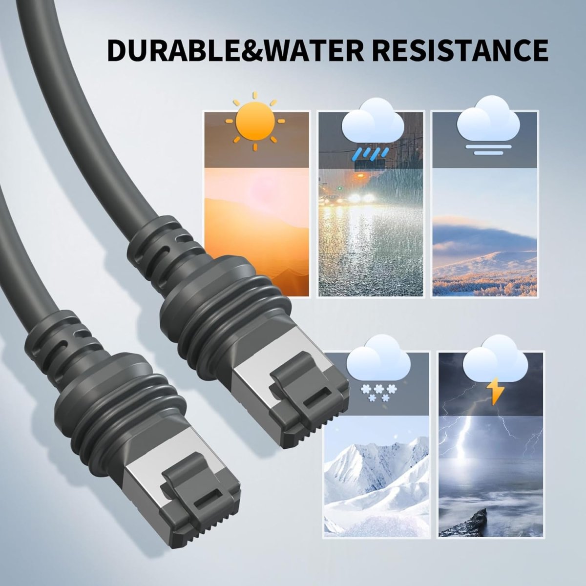 Starlink Gen 3 Ethernet Cable - 33FT - Waterproof, Grey - Factory Direct Shop