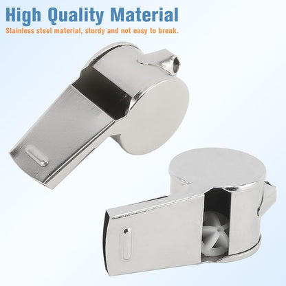 24 Pack Stainless Steel Whistles with Lanyards – Durable Loud Sports, Coaching, Referee, Party Favors, Outdoor Safety Whistles