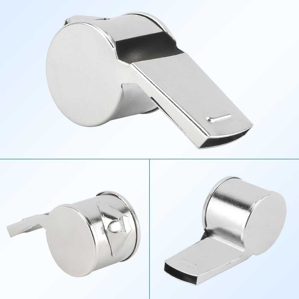 24 Pack Stainless Steel Whistles with Lanyards – Durable Loud Sports, Coaching, Referee, Party Favors, Outdoor Safety Whistles