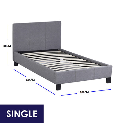 Milano Sienna Luxury Bed Frame - Single - Grey