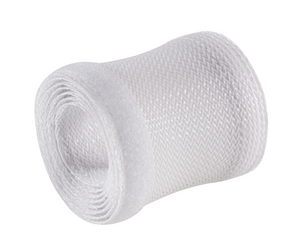 BRATECK Flexible Cable Wrap Sleeve with Hook and Loop Fastener 135mm/5.3' Width Material Polyester Dimensions 1000x135mm --White