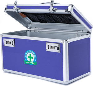 Locking Combination Medicine Box Blue-Large