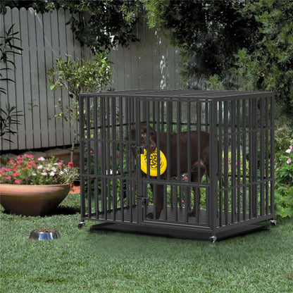 46 XXL Heavy Duty Dog Cage Jumbo Large Pet Kennel on Wheels