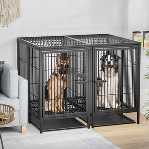 52 XXXL Heavy Duty Dog Cage Large Breed Kennel on Wheels