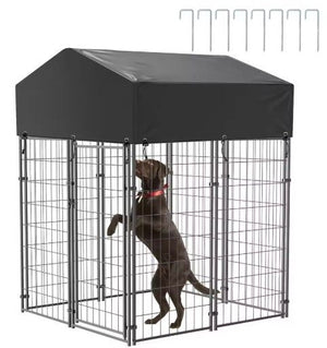 Small Outdoor Dog Kennel Pet Cage with Roof Cover 125x120x165cm