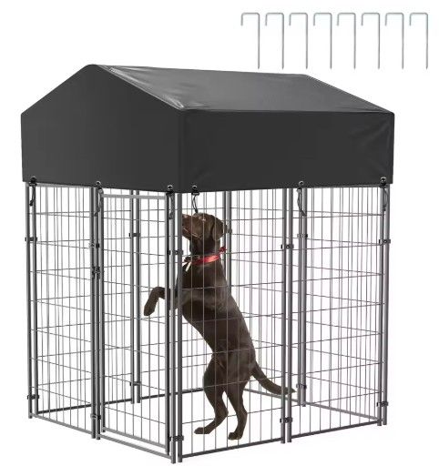 Small Outdoor Dog Kennel Pet Cage with Roof Cover 125x120x165cm