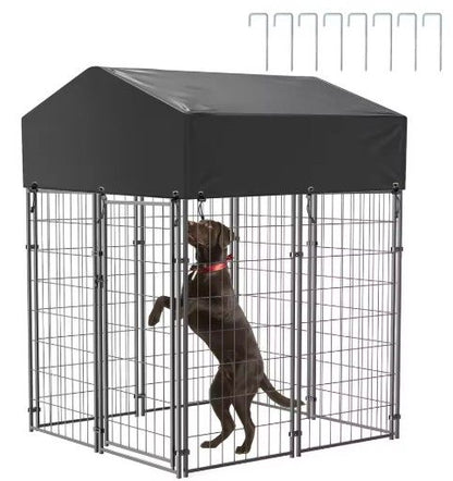Small Outdoor Dog Kennel Pet Cage with Roof Cover 125x120x165cm
