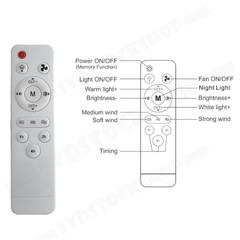 16.5 Ceiling Fan with LED Light 3-Speed Remote Control