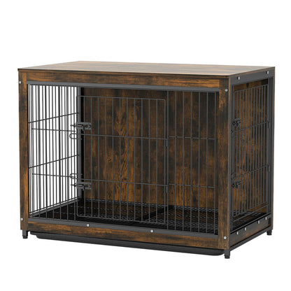 Large Wooden Dog Crate Kennel End Table Nightstand 100x59x74cm