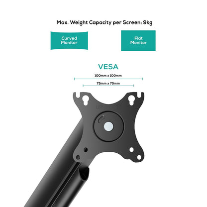 activiva Ergolife Dual-Screen Gas Spring Monitor Arm