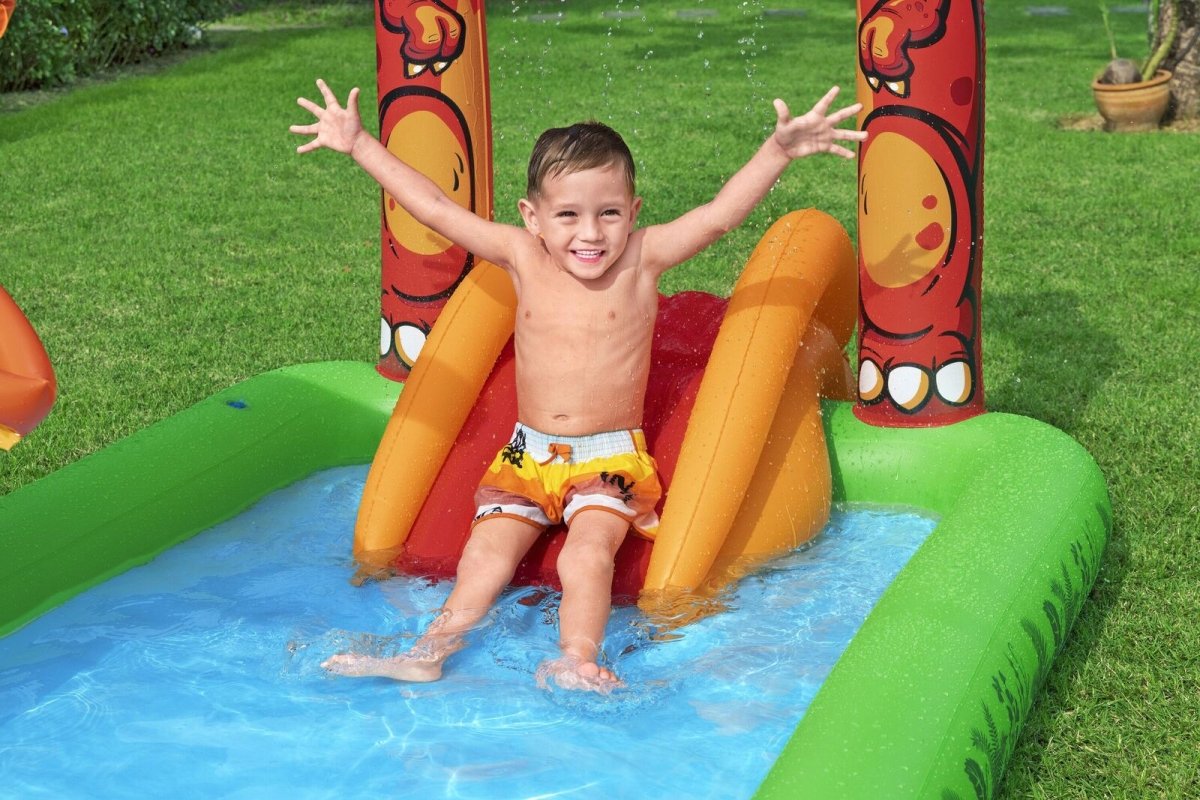 190L Jurassic Splash Water Play Centre, Bright Dinosaur Theme with Slide - Factory Direct Shop