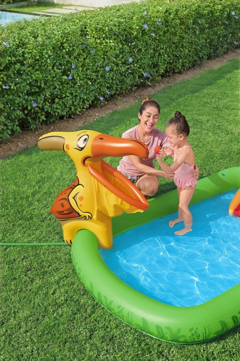 190L Jurassic Splash Water Play Centre, Bright Dinosaur Theme with Slide - Factory Direct Shop