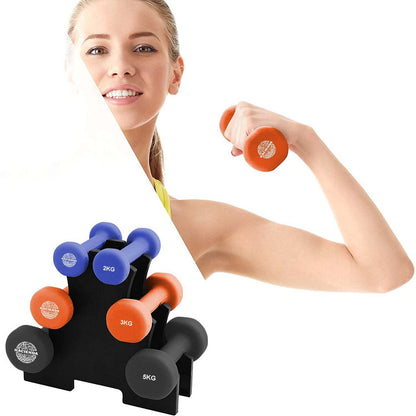 Dumbbell Set-7pc 2/3/5kg 20Kg with Rack