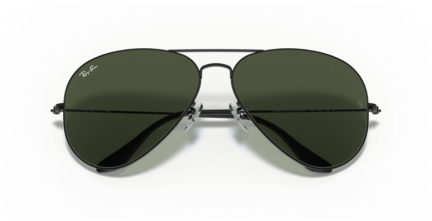 Aviator Large Metal II Sunglasses in Black and Green