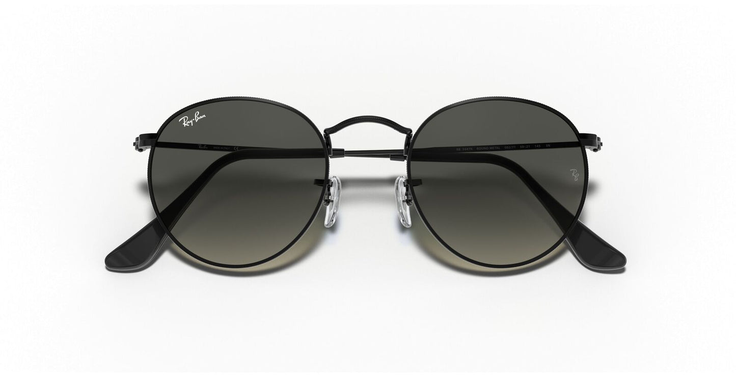 Round Flat Grey Gradient Lenses Sunglasses