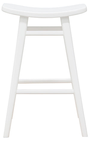Aria Oval Solid Timber Counter Stool (White)