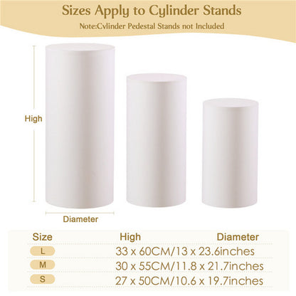 3pcs Metal Round Plinth Cylinder Pedestal Stand Wedding Decoration Cake Flower
