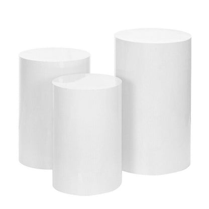 3pcs Metal Round Plinth Cylinder Pedestal Stand Wedding Decoration Cake Flower