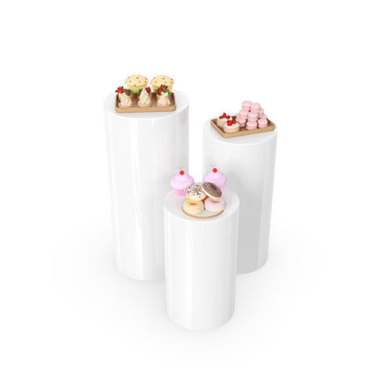 3pcs Metal Round Plinth Cylinder Pedestal Stand Wedding Decoration Cake Flower