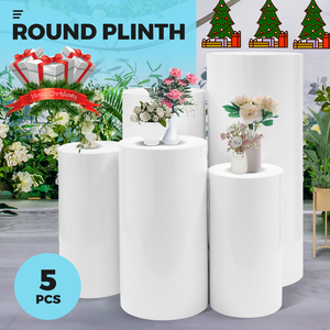 5pcs Metal Round Plinth Cylinder Pedestal Stand Wedding Decoration Cake Flower - Factory Direct Shop