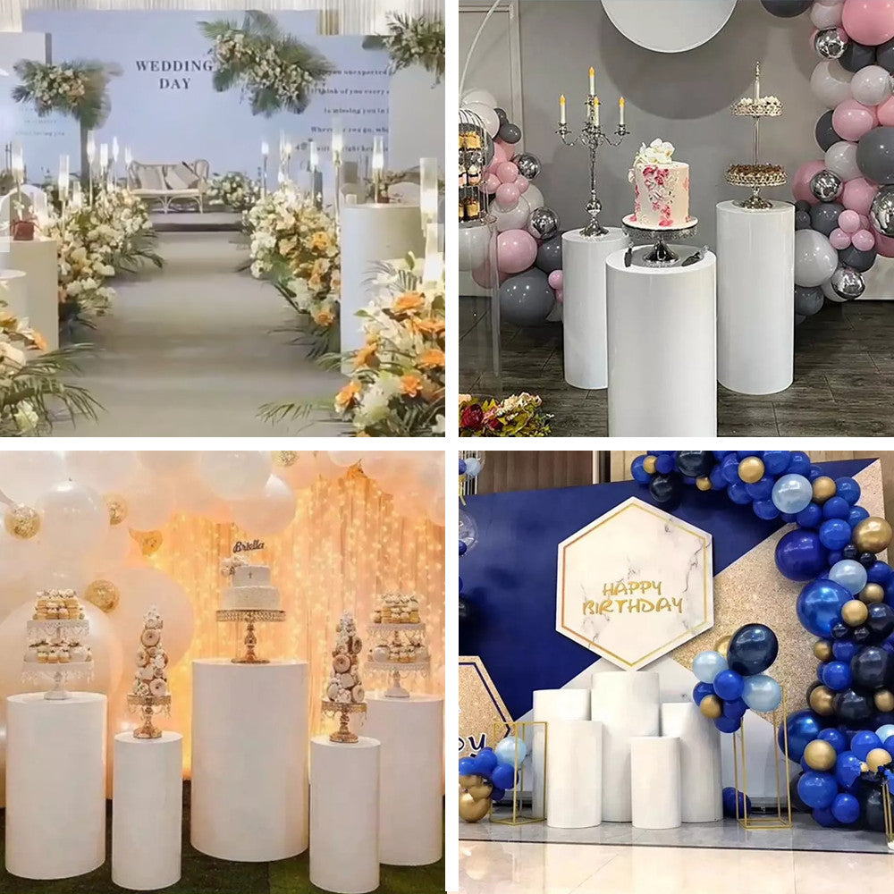 5pcs Metal Round Plinth Cylinder Pedestal Stand Wedding Decoration Cake Flower - Factory Direct Shop