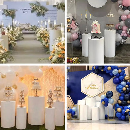 5pcs Metal Round Plinth Cylinder Pedestal Stand Wedding Decoration Cake Flower - Factory Direct Shop
