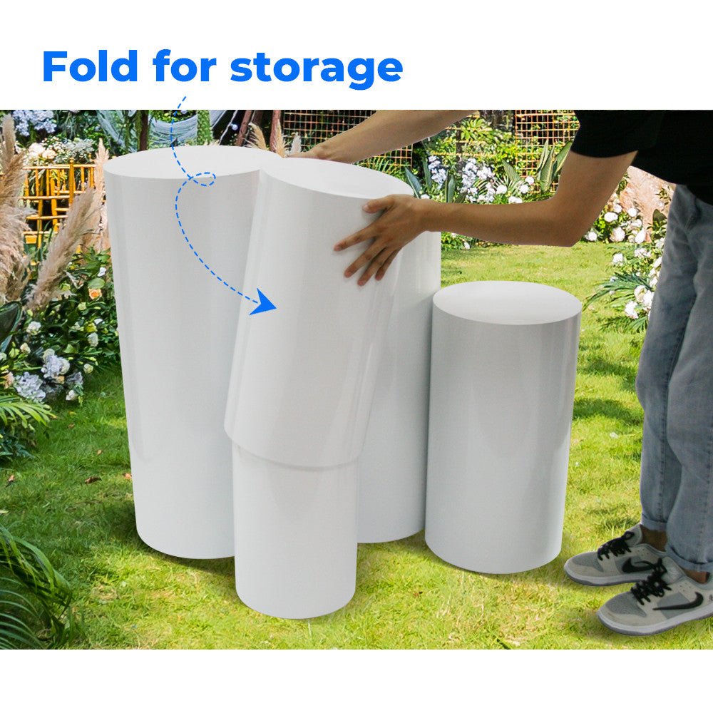 5pcs Metal Round Plinth Cylinder Pedestal Stand Wedding Decoration Cake Flower - Factory Direct Shop