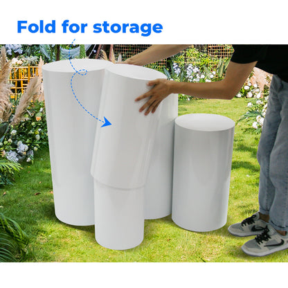 5pcs Metal Round Plinth Cylinder Pedestal Stand Wedding Decoration Cake Flower - Factory Direct Shop