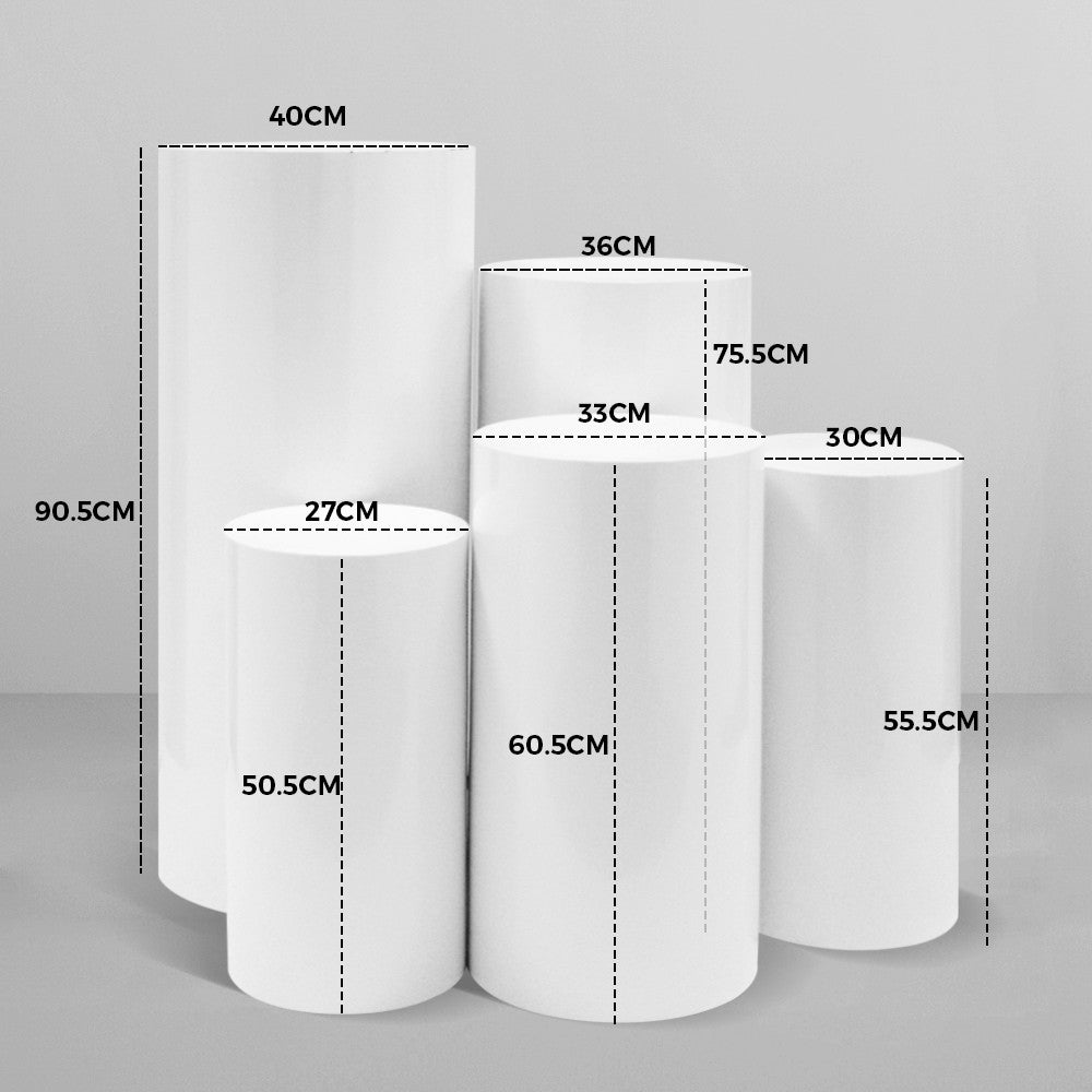 5pcs Metal Round Plinth Cylinder Pedestal Stand Wedding Decoration Cake Flower - Factory Direct Shop