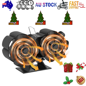 12 Blade Fan Heat Self - Powered Wood Stove Top Burner Fireplace Silent Eco Heater - Factory Direct Shop