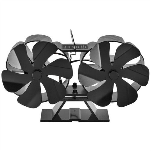 12 Blade Fan Heat Self - Powered Wood Stove Top Burner Fireplace Silent Eco Heater - Factory Direct Shop