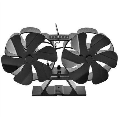 12 Blade Fan Heat Self - Powered Wood Stove Top Burner Fireplace Silent Eco Heater - Factory Direct Shop