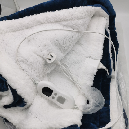 Double - side Flannel Heated Electric Throw Blanket Fast Heating Warm Washable Blue - Factory Direct Shop