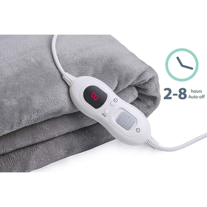 Double - side Flannel Heated Electric Throw Blanket Fast Heating Warm Washable gray - Factory Direct Shop