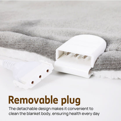 Double - side Flannel Heated Electric Throw Blanket Fast Heating Warm Washable gray - Factory Direct Shop