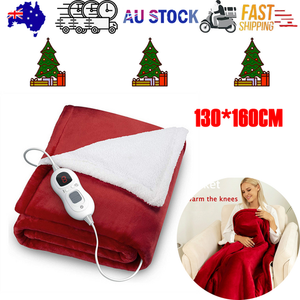 Double - side Flannel Heated Electric Throw Blanket Fast Heating Warm Washable red - Factory Direct Shop